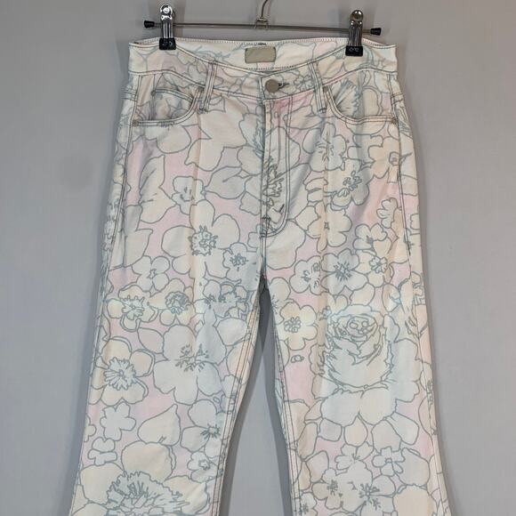 Mother Floral Flare Jeans Women 26 Pastel High Rise Vintage Print 33.5 - Picture 3 of 9